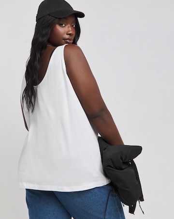 2 Pack Pure Cotton Black & White Slouchy Vests