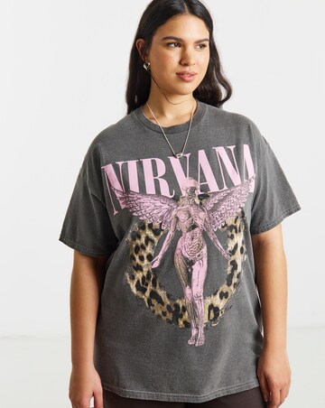 Acid Wash Grey Nirvana License T-Shirt