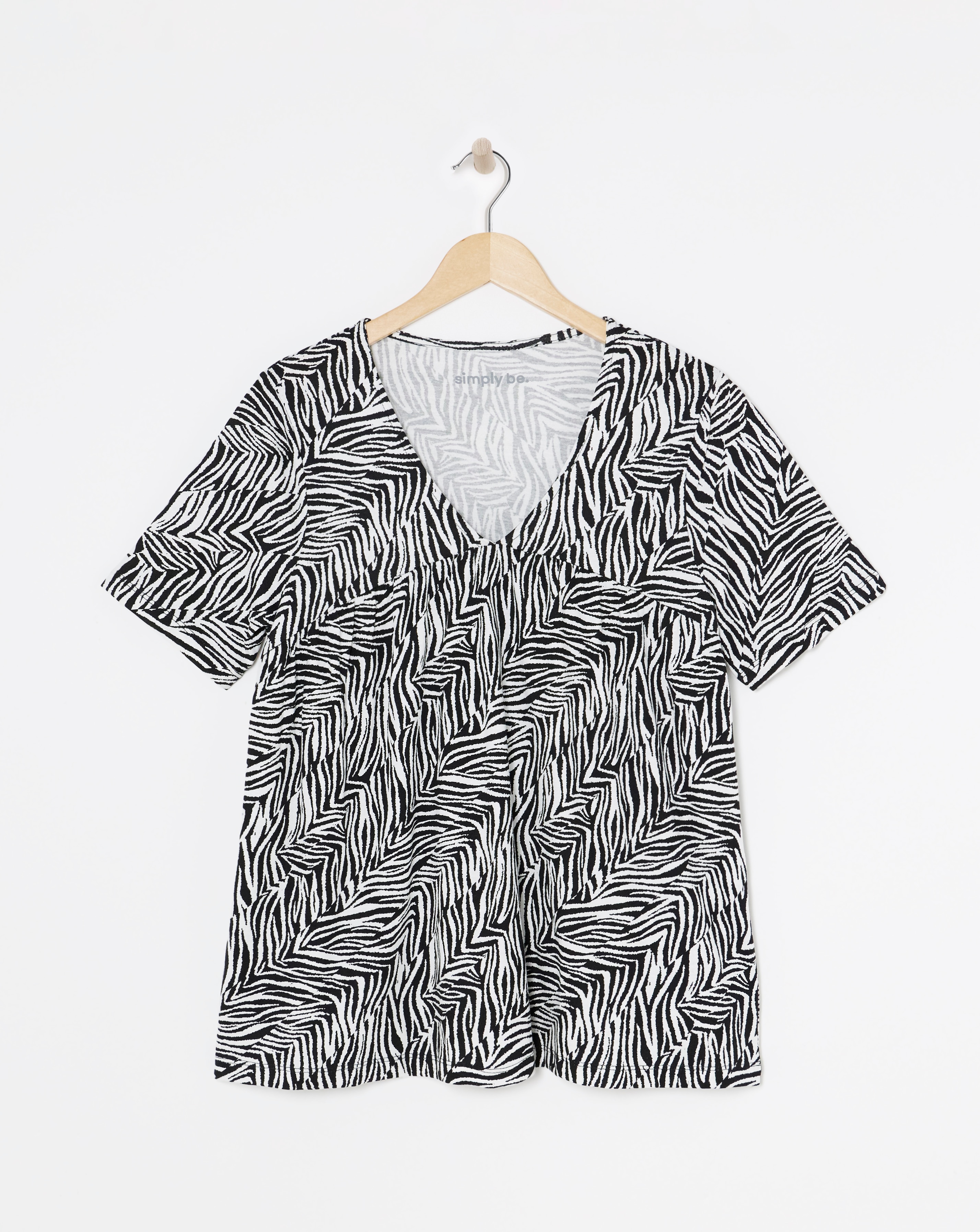 Zebra V Neck Floaty Tee