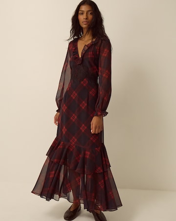 Monsoon Rowena Check Lace Midi Dress