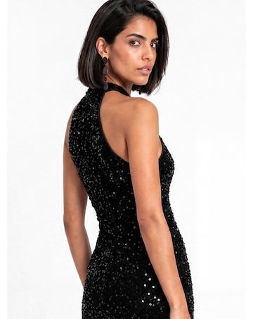 Maya Deluxe Sequin Velvet Midi Dress