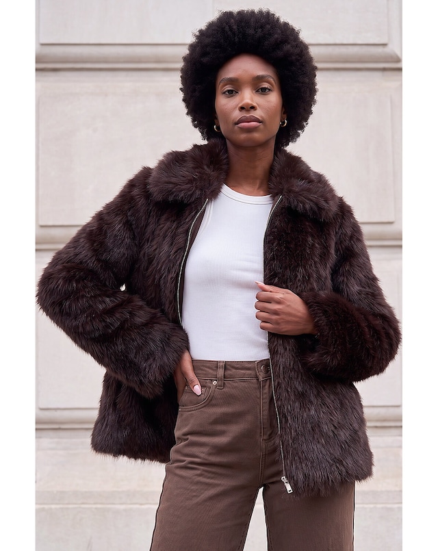 Roman Faux Fur Short Coat