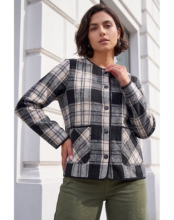 Roman Check Buttoned Throw On Jacket