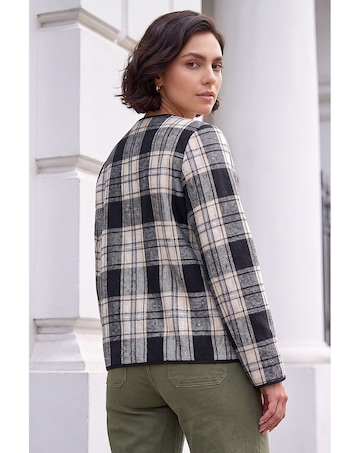 Roman Check Buttoned Throw On Jacket
