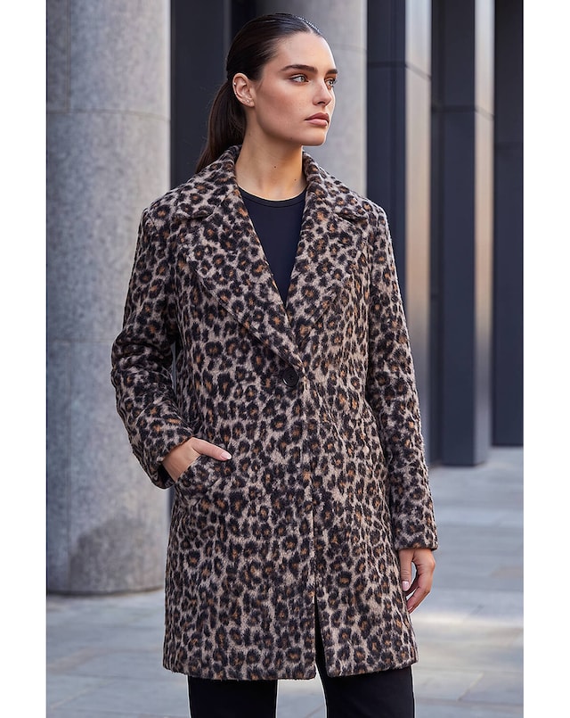 Roman Petite Animal Boucle Coat