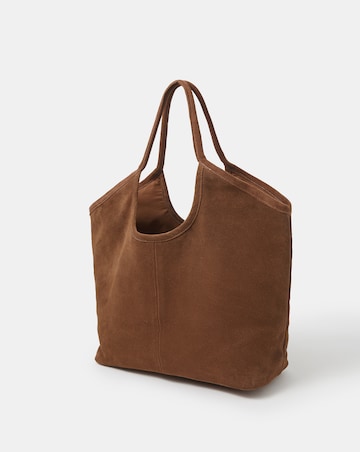 Accessorize Embroidered Suede Tote Bag