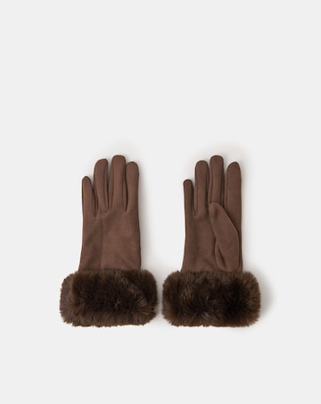 Accessorize Fluffy Faux Suede Gloves