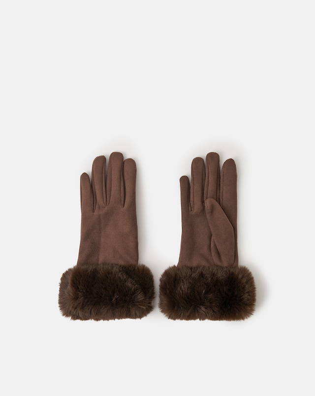 New In - Accessorize Fluffy Faux Suede Gloves