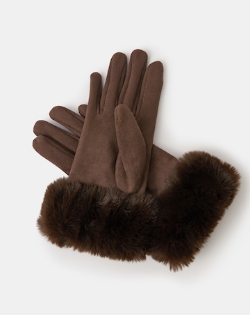 Accessorize Fluffy Faux Suede Gloves