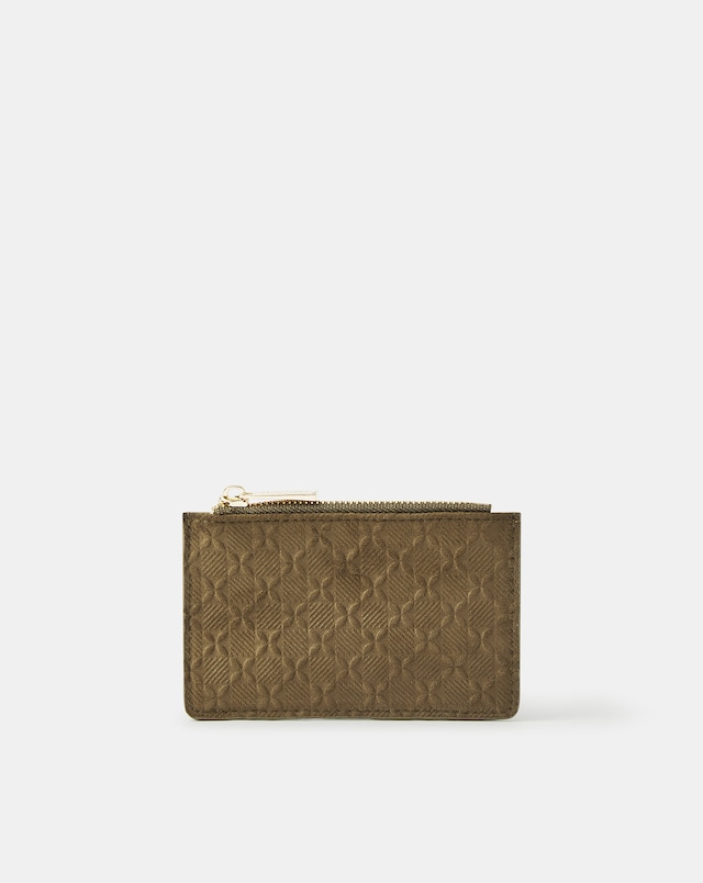 Accessorize Embossed  Suede Card Holder