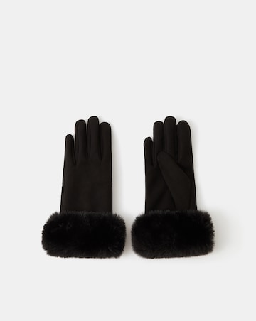 Accessorize Fluffy Faux Suede Gloves