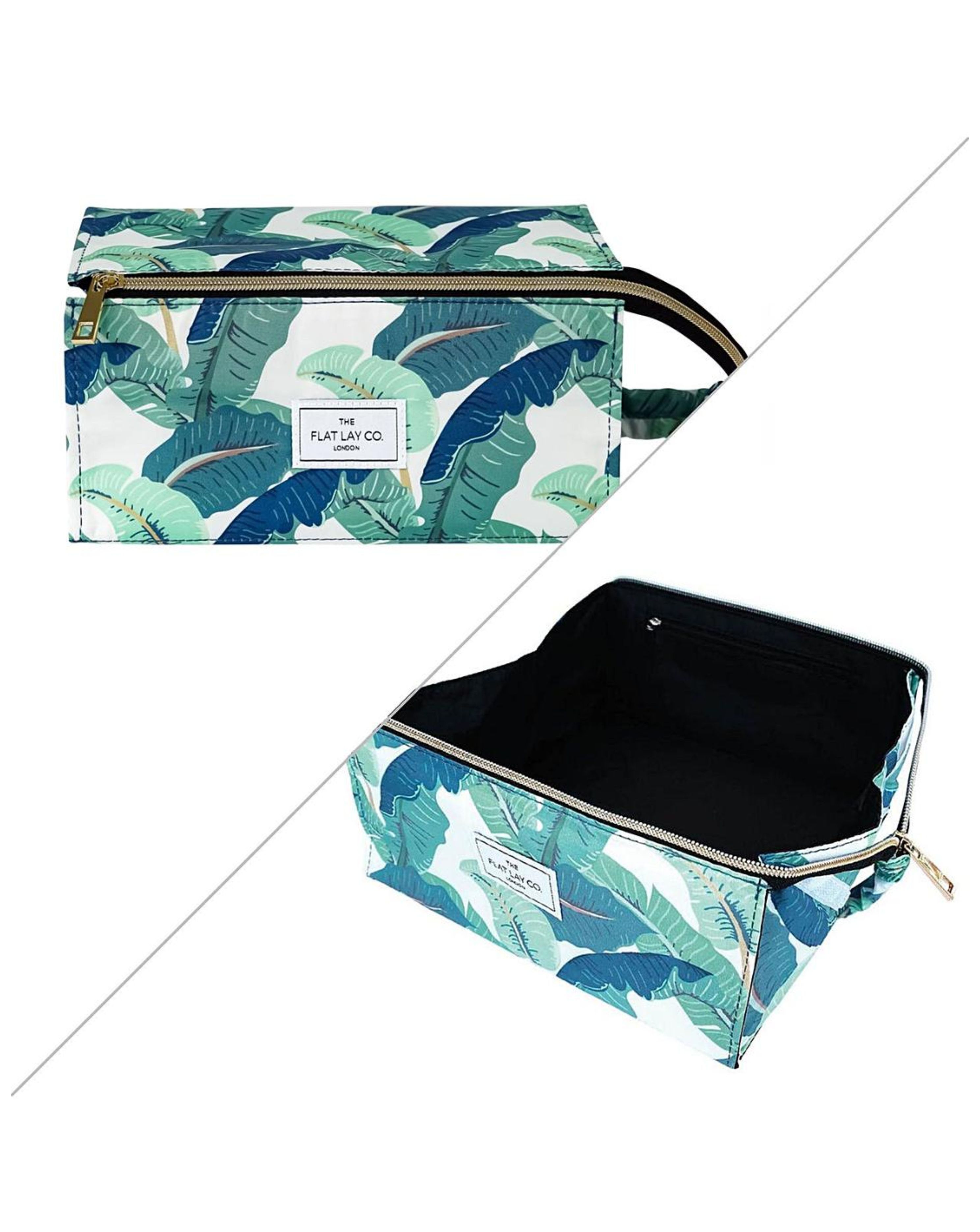 Makeup Box Bag - Tropical Leaves