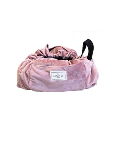 The Flat Lay Co. Drawstring Makeup Bag - Pink Velvet