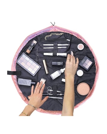 The Flat Lay Co. Drawstring Makeup Bag - Pink Velvet