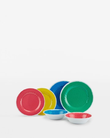 Waterside 12 Piece Multicolour Melamine Picnic Set