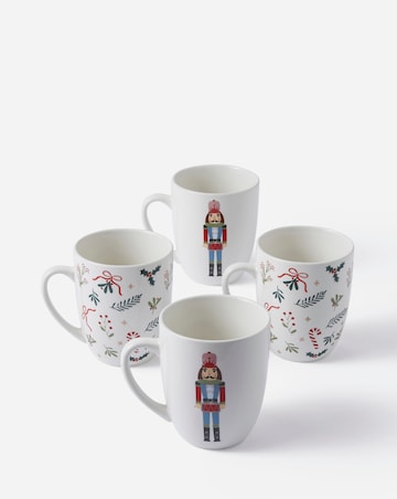 Merry Berries & Bows Nutcracker Set of 4 Mugs