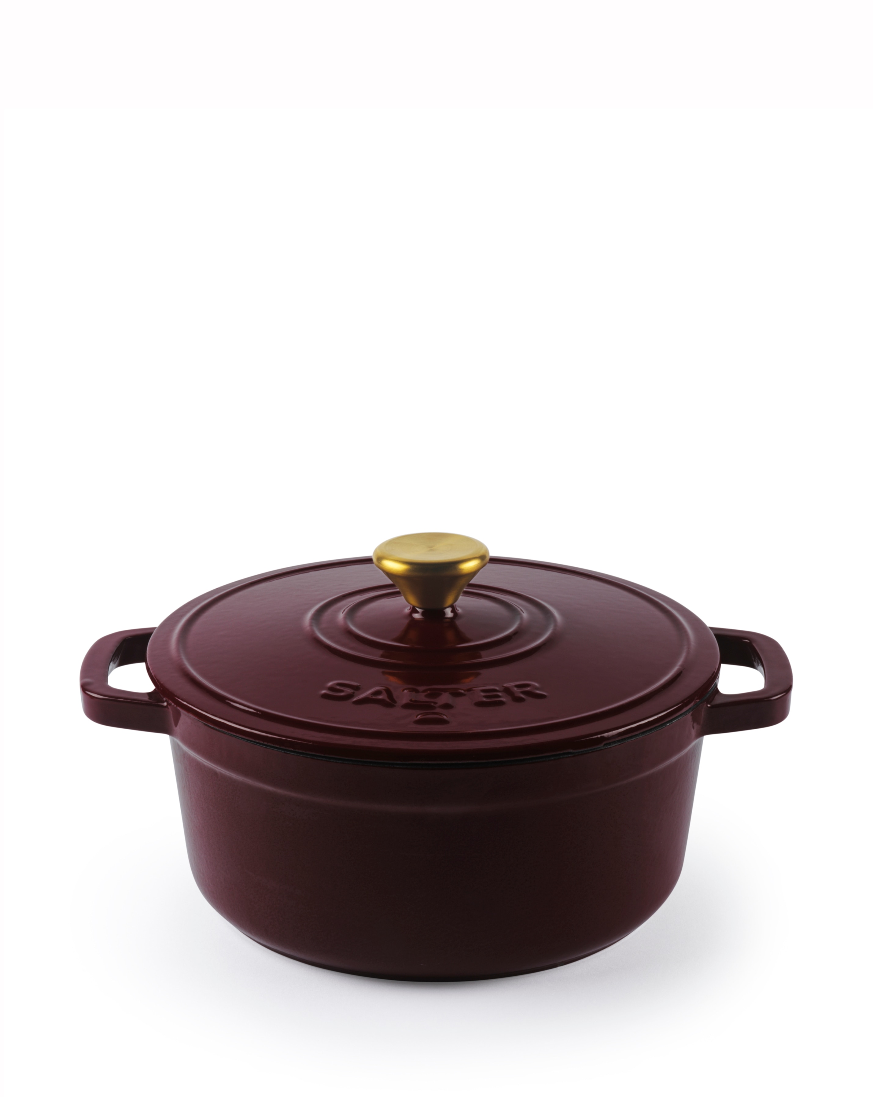 Salter 24cm Cast Iron Casserole Dish Red