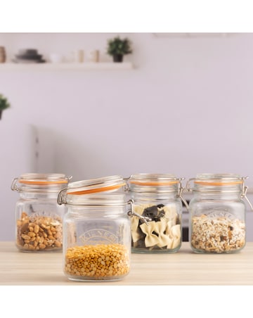 Kilner Set of 2 Clip Top Square Jars 1l