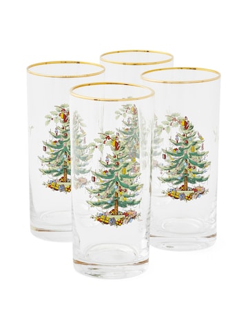 Spode Christmas Tree Set of 4 Glasses