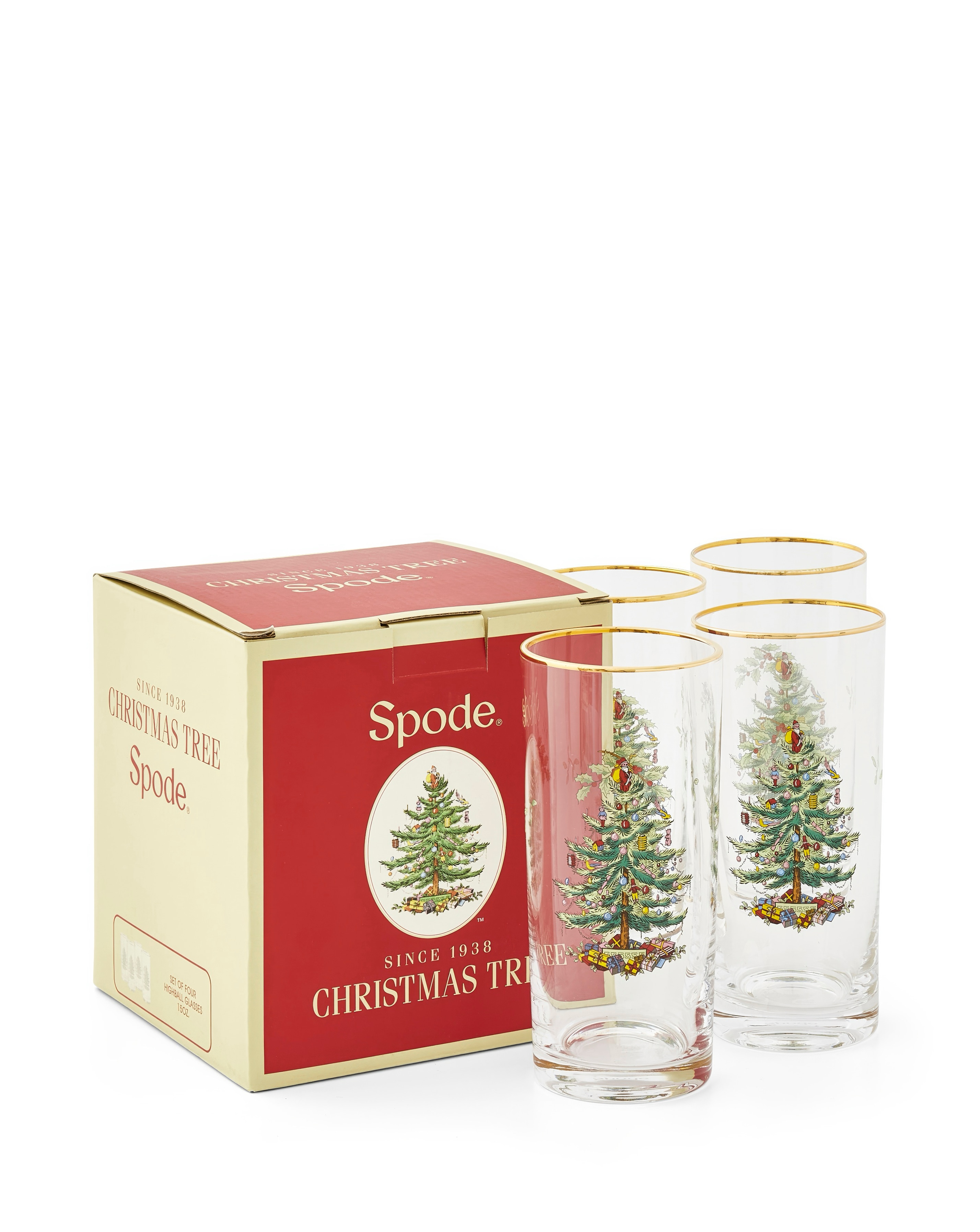 Spode Christmas Tree Set of 4 Glasses