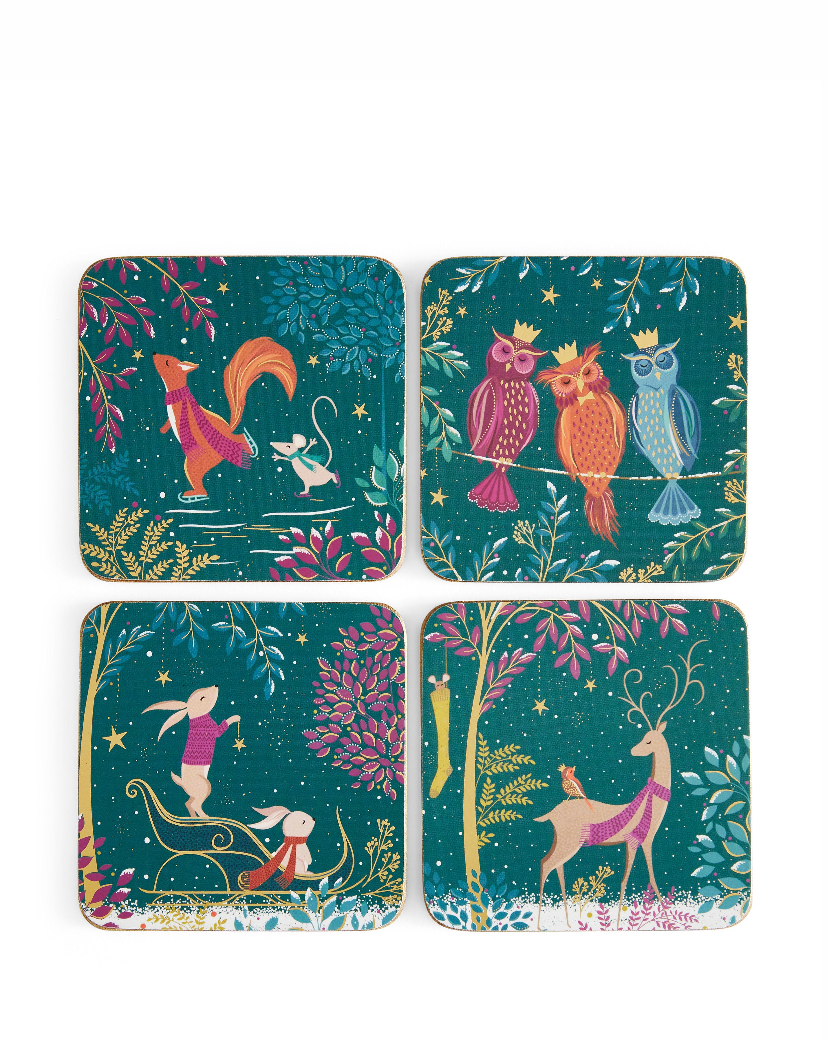 Sara Miller Woodland Tales 4 Coasters