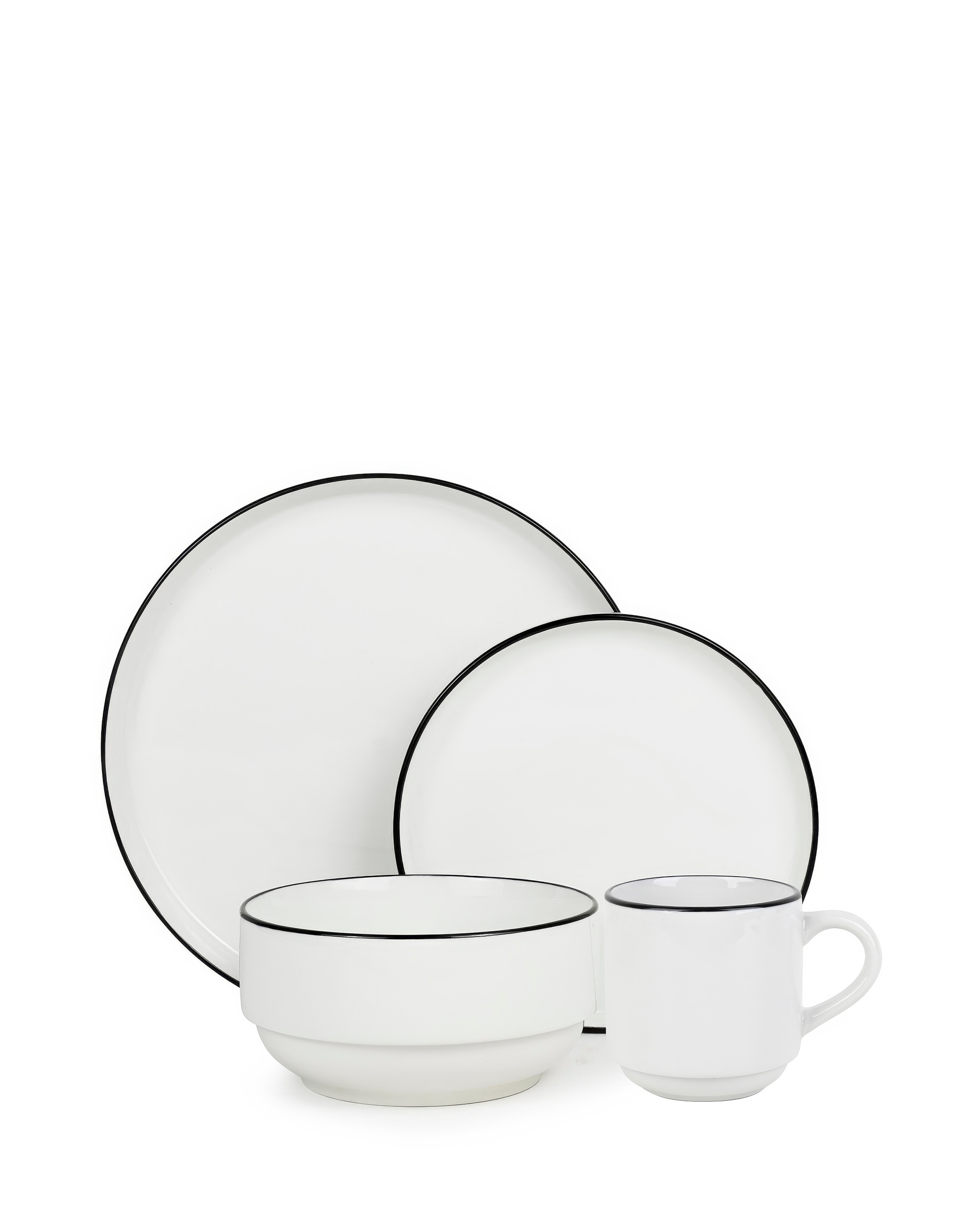 Waterside Monochrome 16 Piece Dinner Set