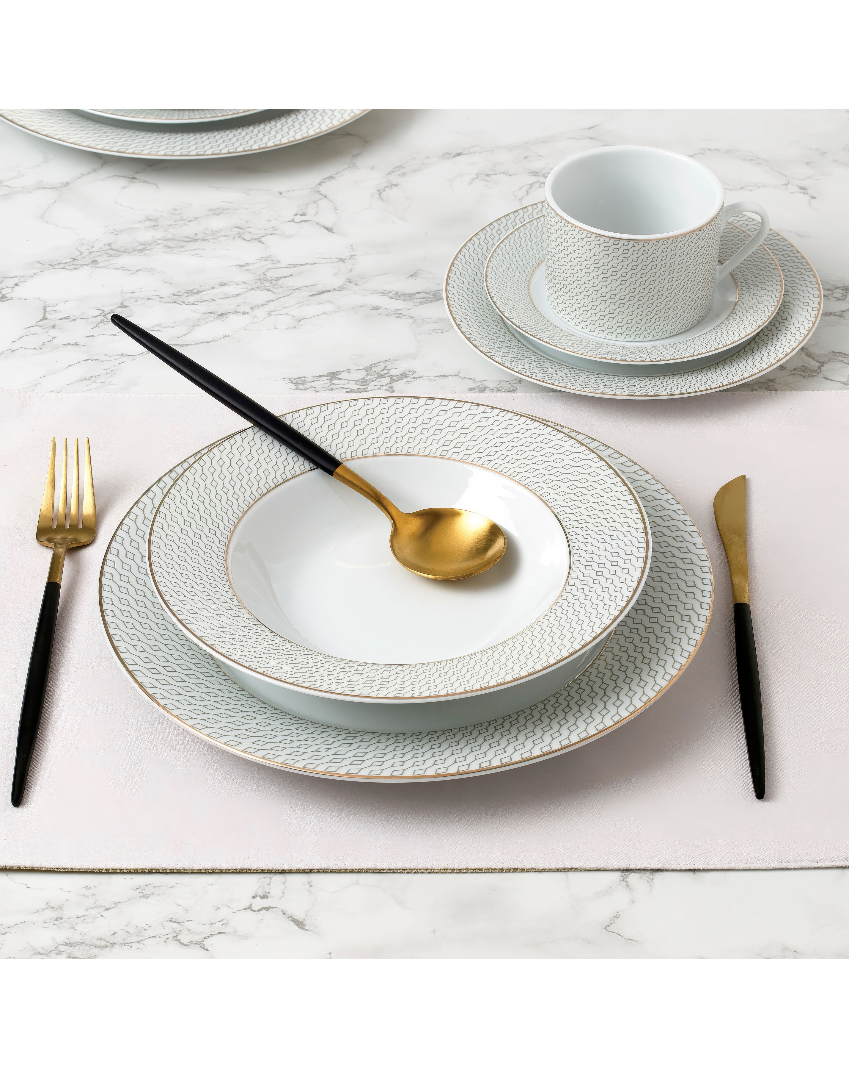 Waterside Diamond 20 Piece Dinner Set