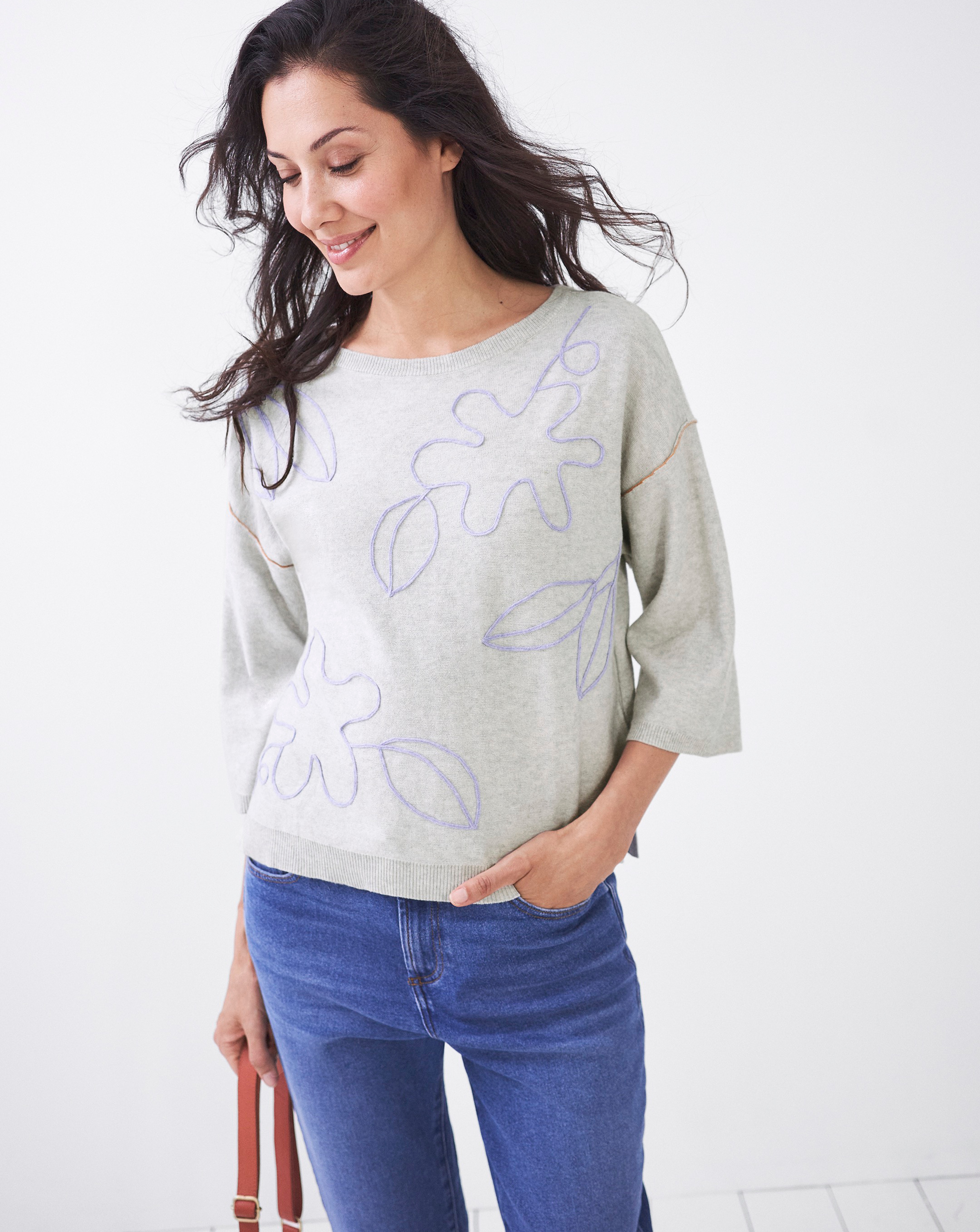 White Stuff Sketchy Leaf Jumper | J D 