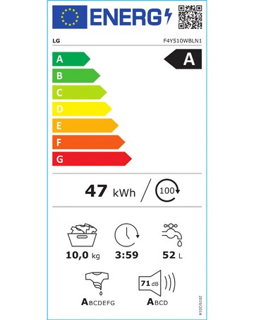 LG TurboWash with AI F4Y510WBLN1 10kg 1400rpm Washing Machine White + Install