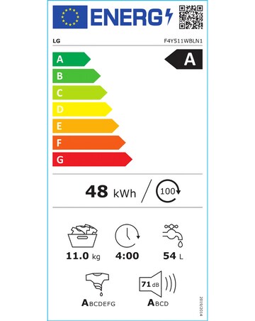 LG TurboWash with AI F4Y511WBLN1 11kg 1400rpm Washing Machine White + Install