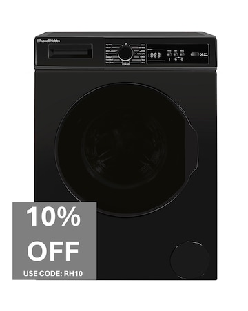 Russell Hobbs RH814W111B 8kg 1400rpm Washing Machine Black + Install