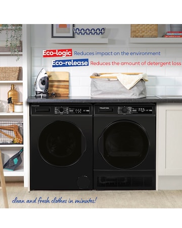 Russell Hobbs RH814W111B 8kg 1400rpm Washing Machine Black + Install