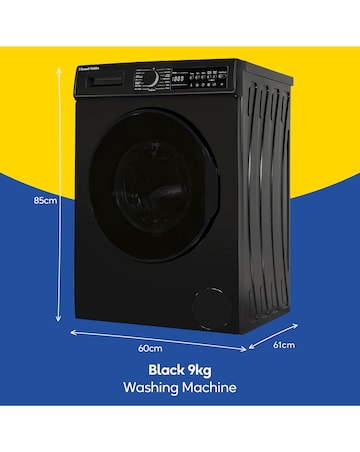 Russell Hobbs RH914W116B 9kg 1400rpm Washing Machine Black + Install