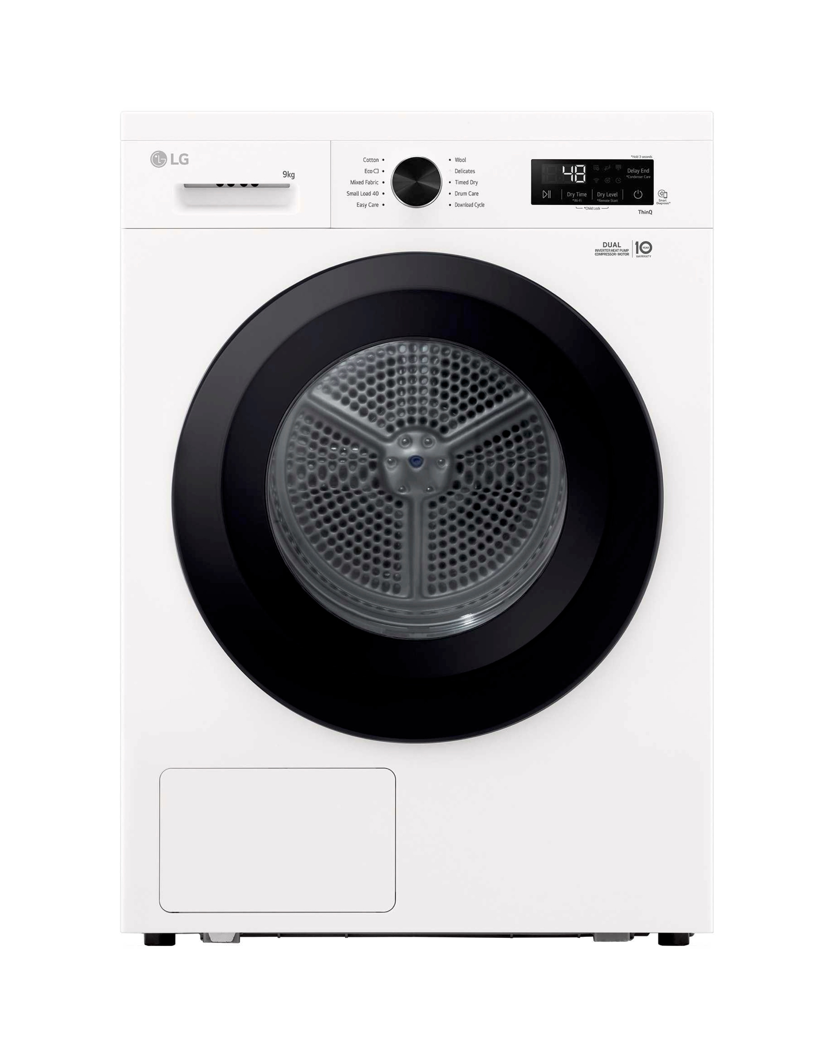LG X10 RHX1009NWK 9kg HP Dryer White Ins