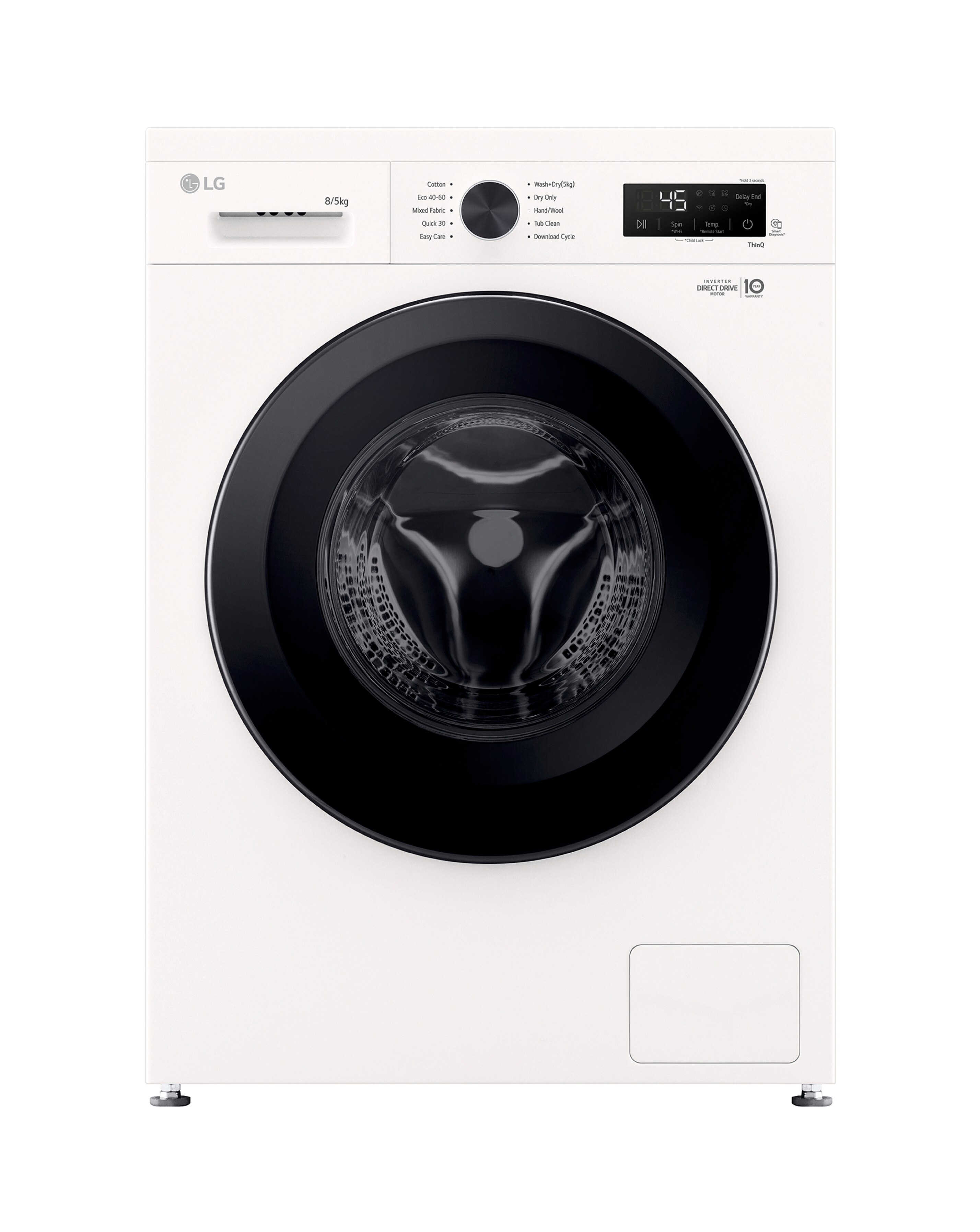LG X10 W4X1085NWK 8kg/5kg 1400 Spin Washer Dryer - White + Install