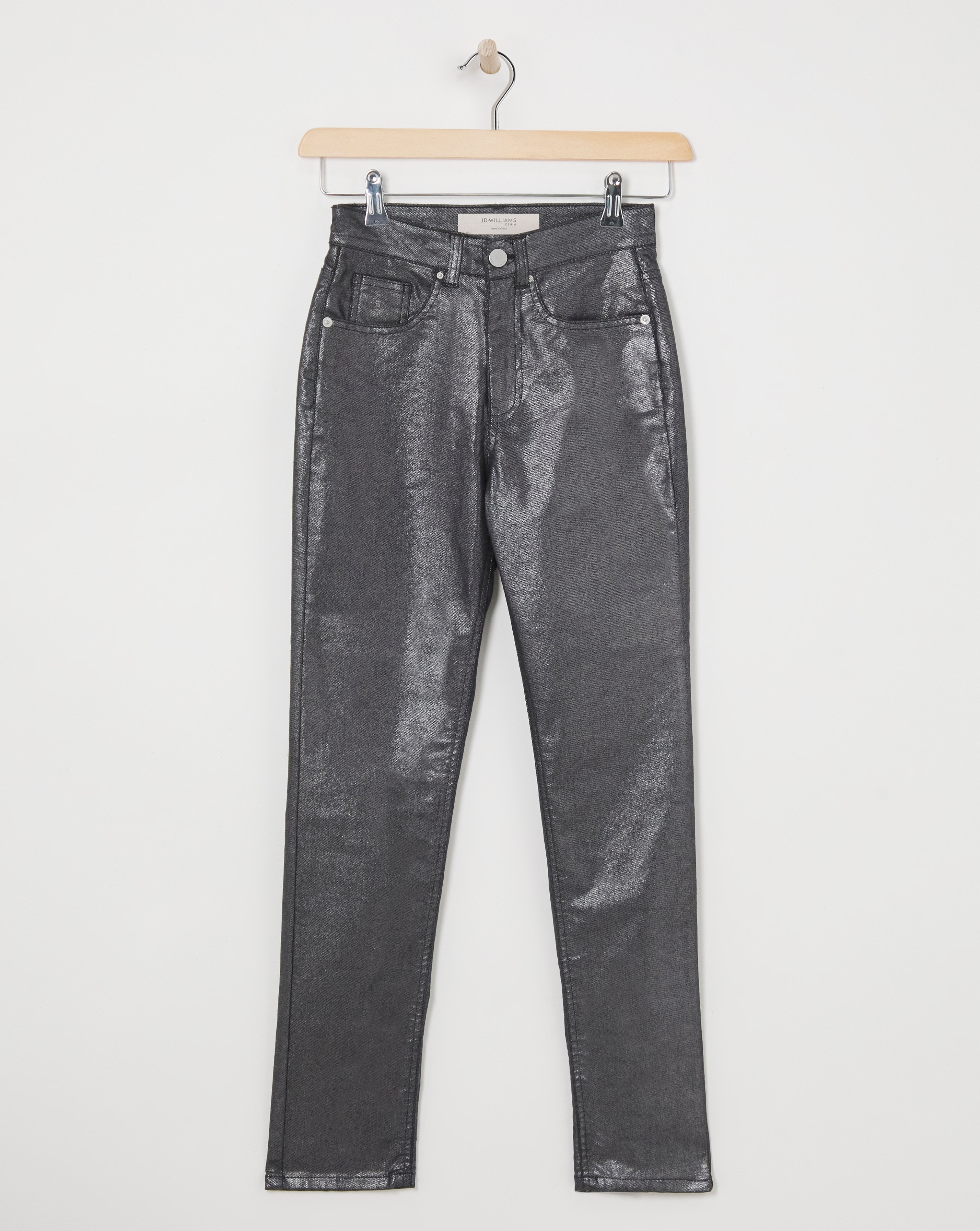 Metallic Slim Leg Jean