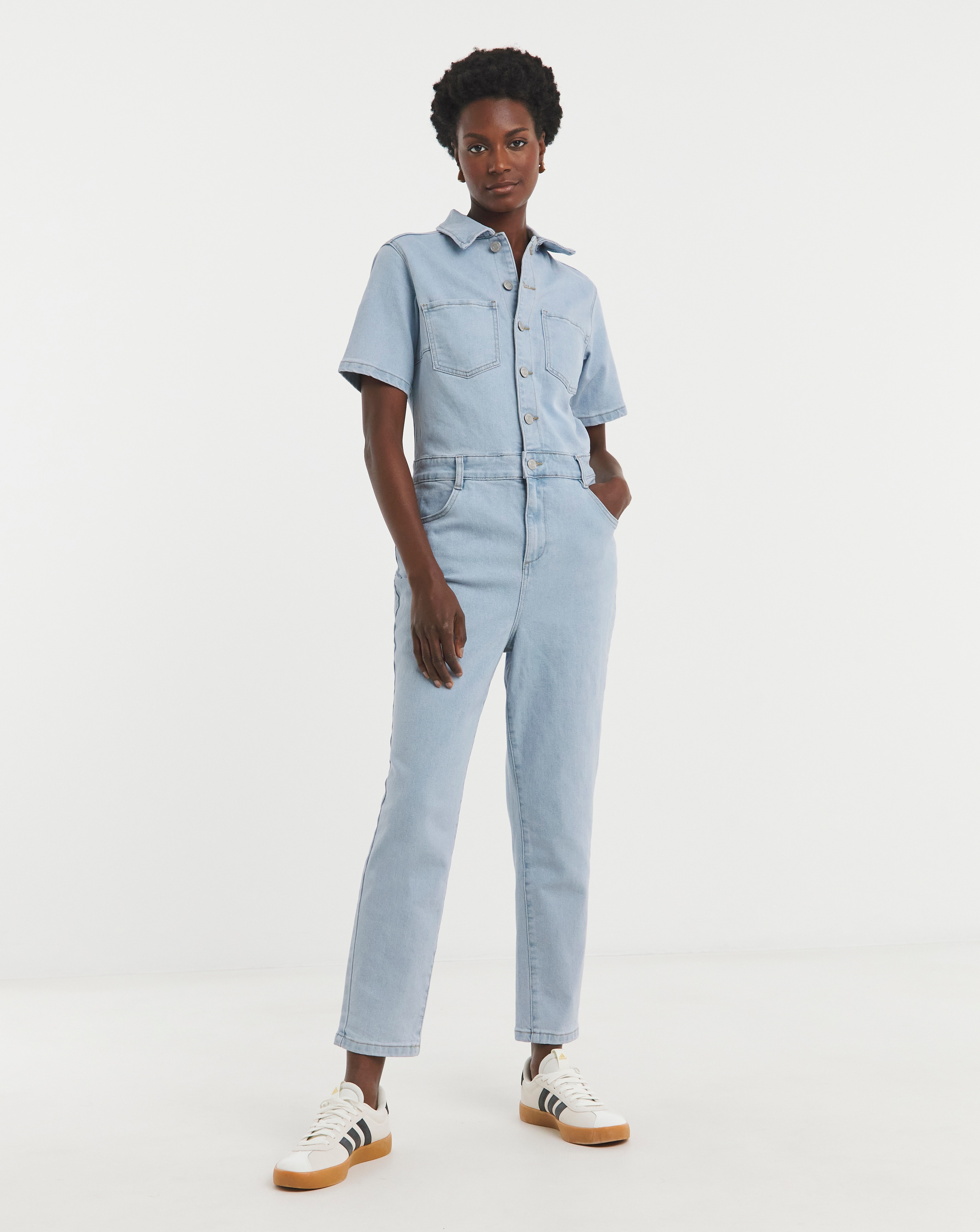 Blue Belted Waist Jumpsuit