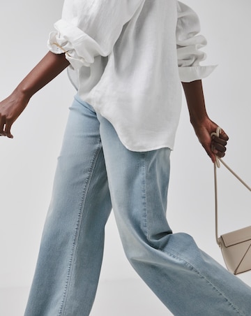 Light Blue Stretch Wide Leg Jeggings