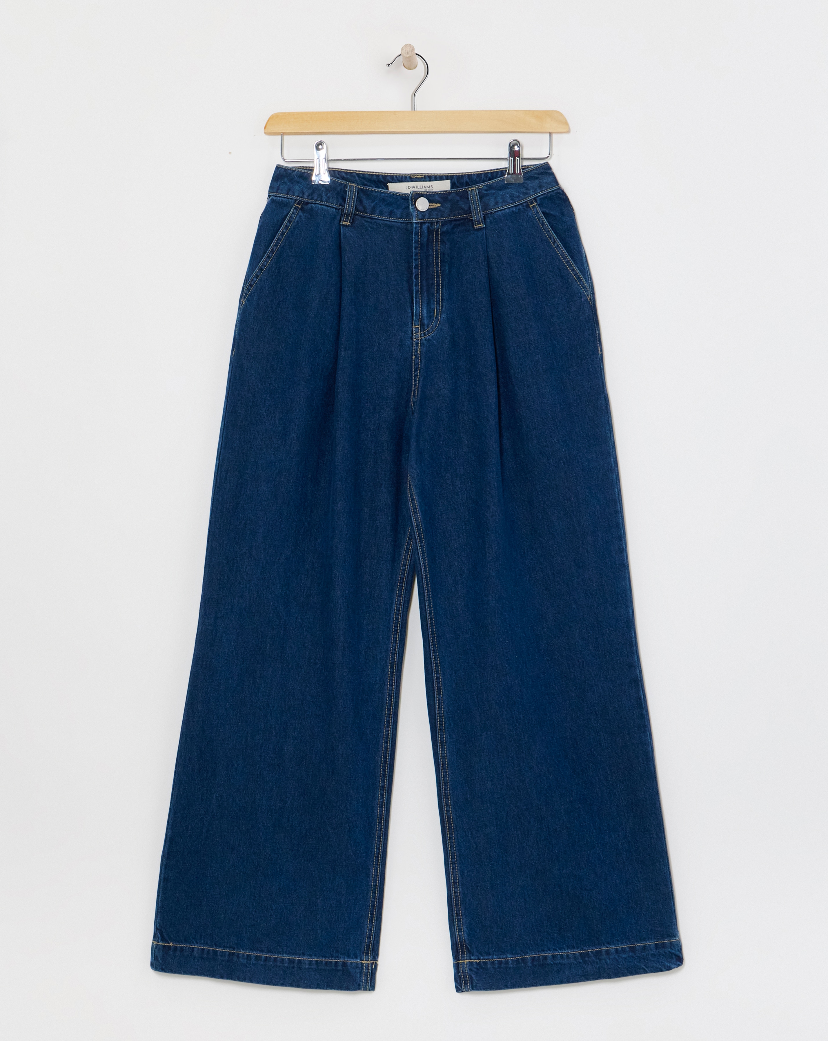 Pleat Front Wide Leg Jean