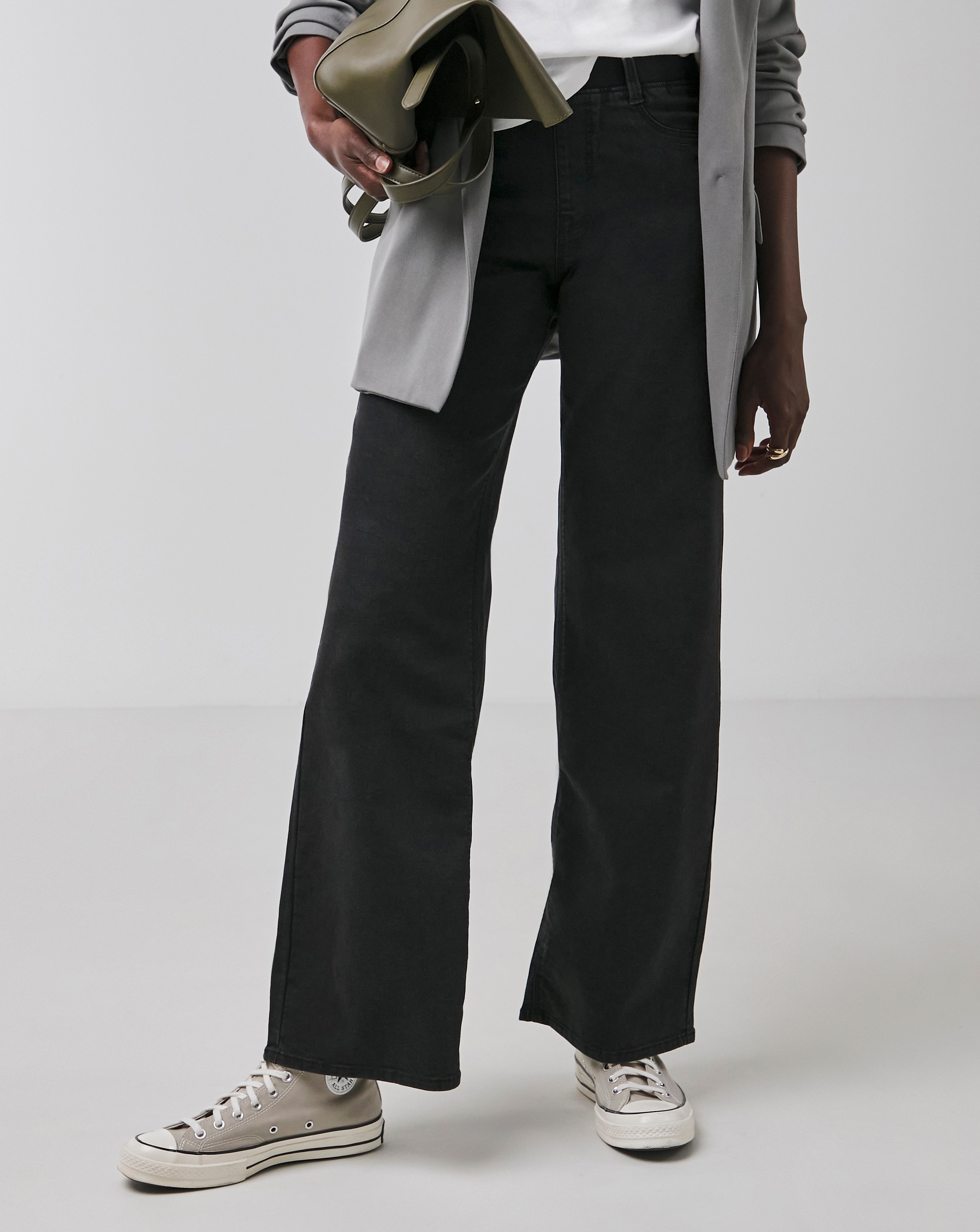 Washed Black Wide Leg Jegging