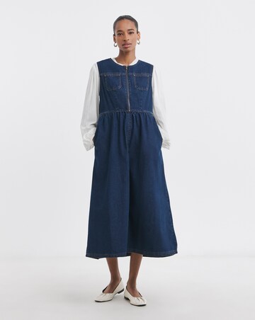 Indigo 1/2 Zip Collar Dress