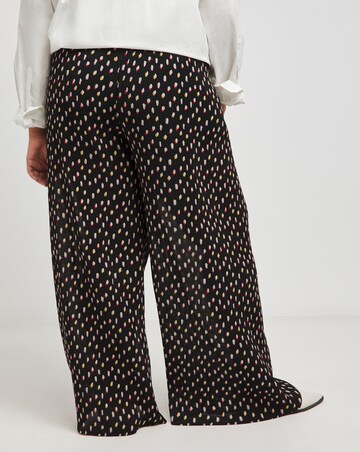 Plisse Wide Leg Trouser