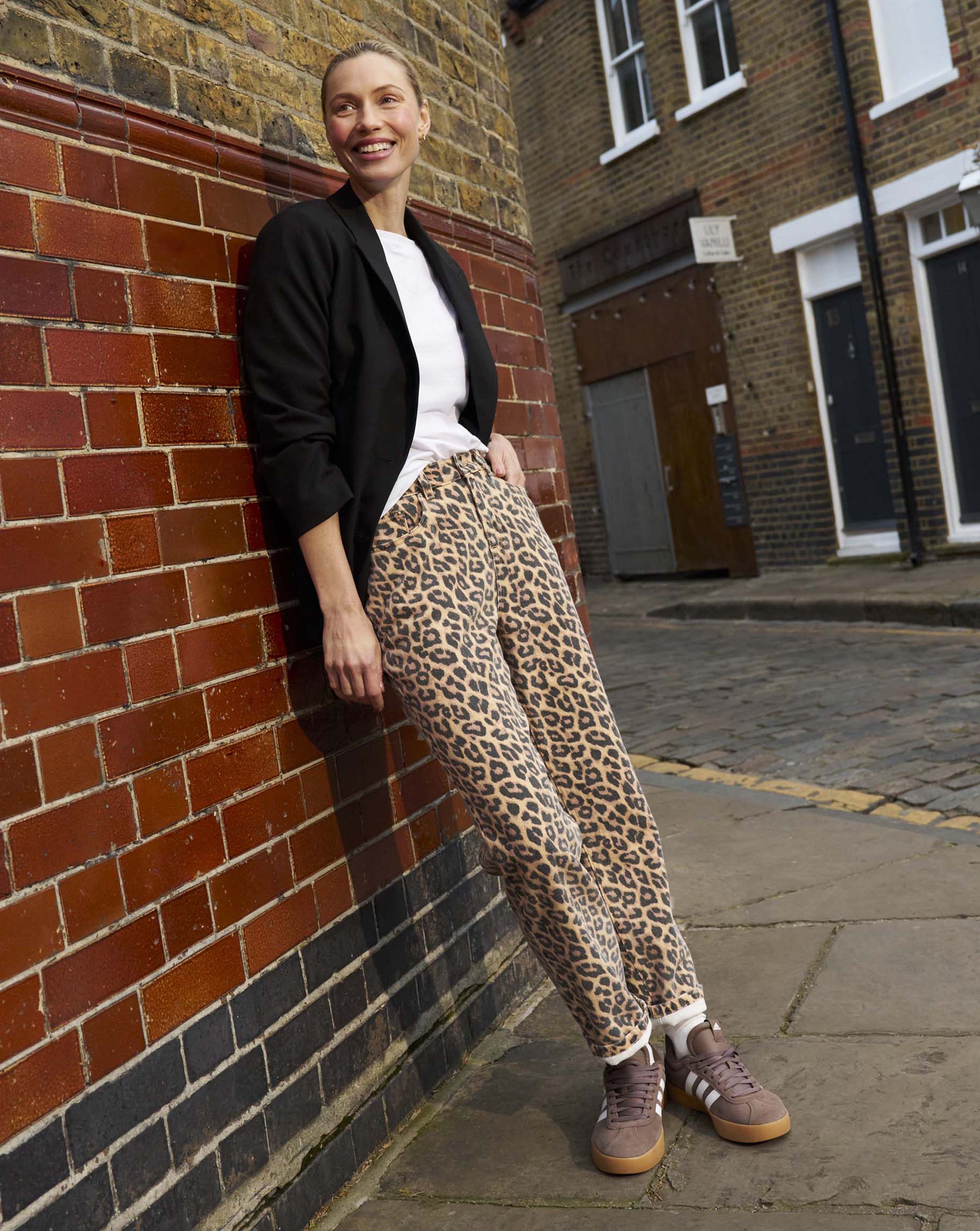 Pure Cotton Leopard Straight Leg Jean