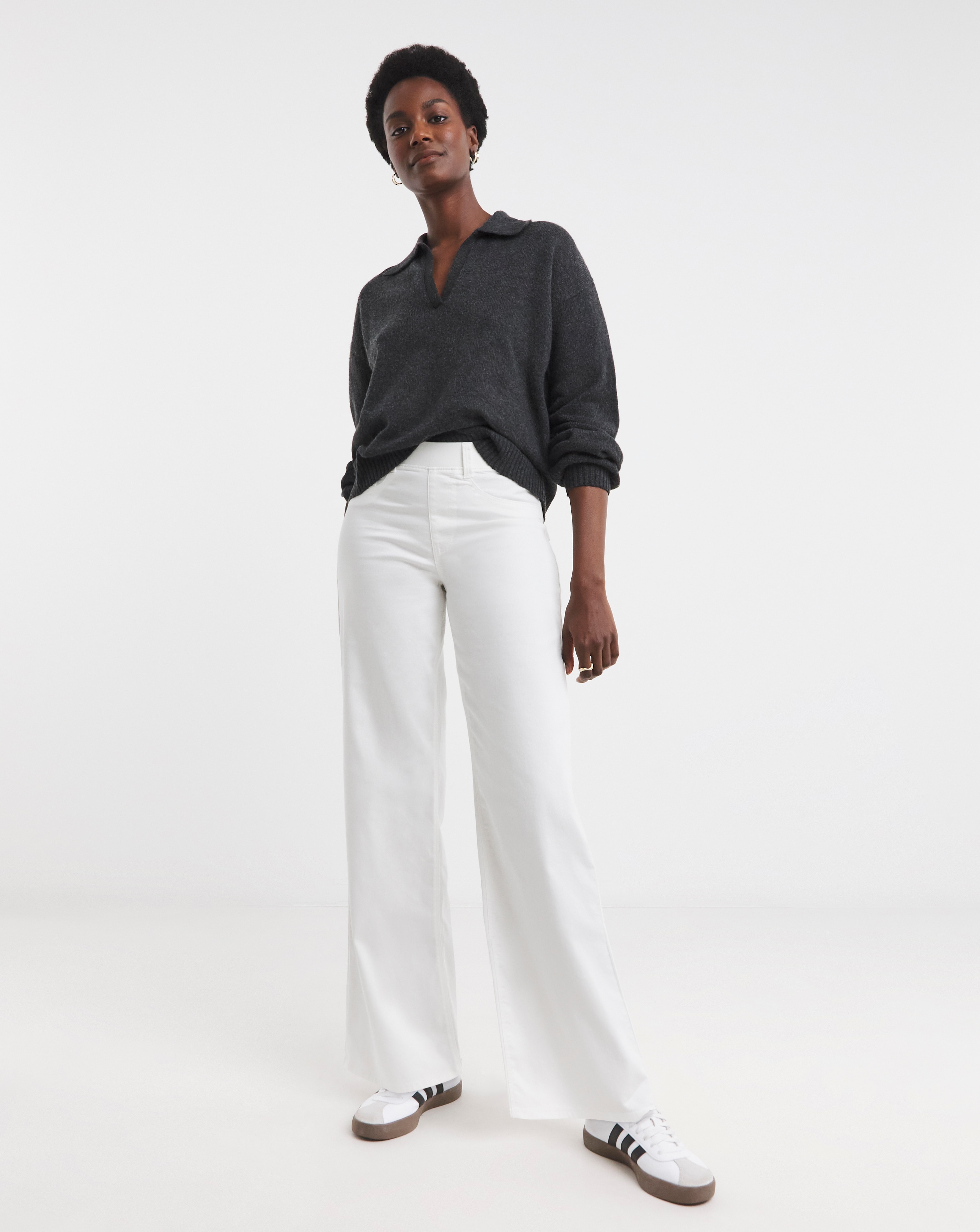 White Wide Leg Jegging