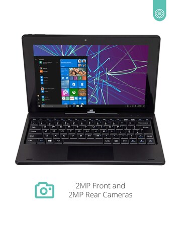 ENTITY Twin 10in 64GB Windows 10 2in1 Laptop Black