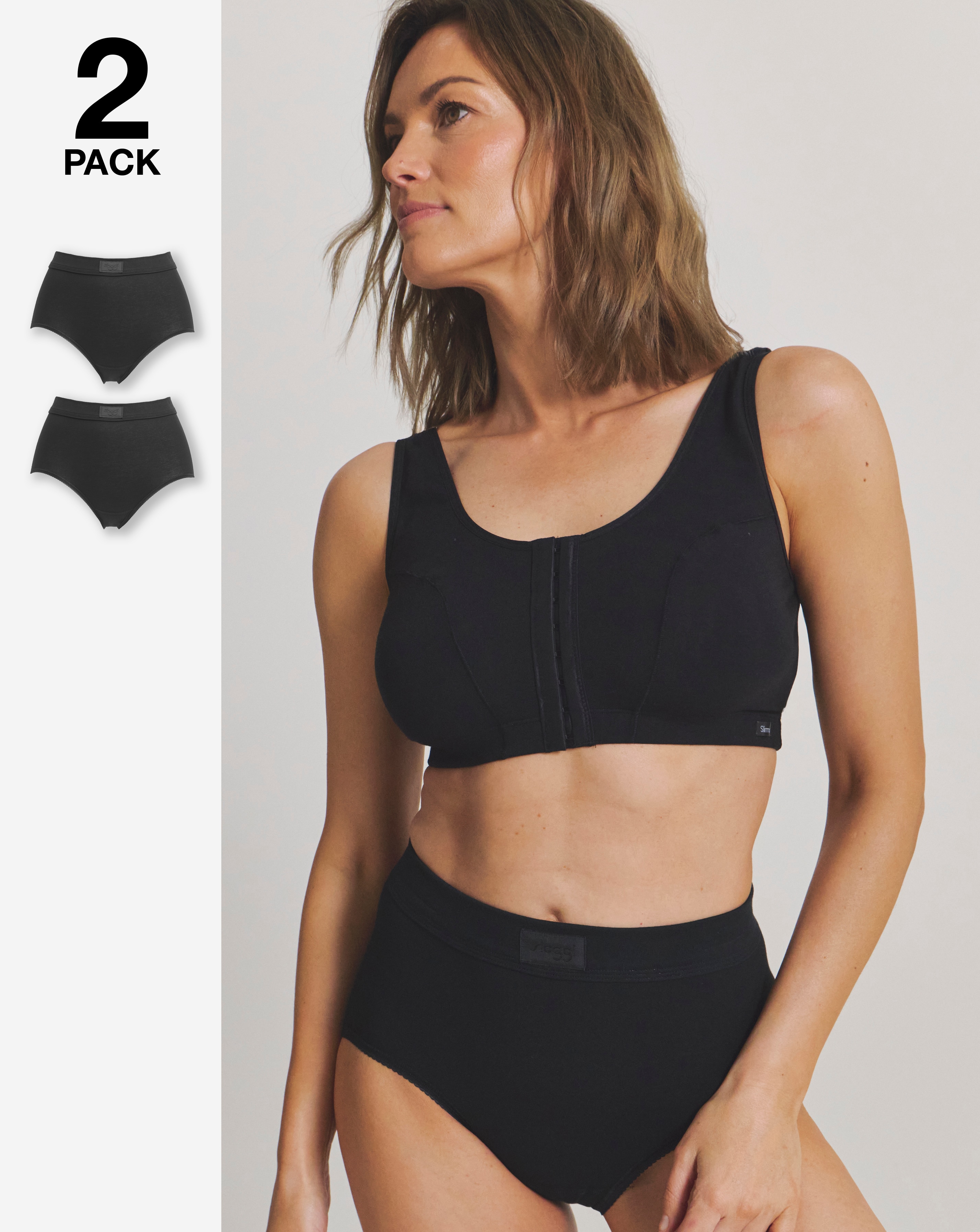 Sloggi 2Pk Comfort Maxi Knicker Black
