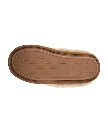 totes Ladies Real Suede Mule with Fur Cuff