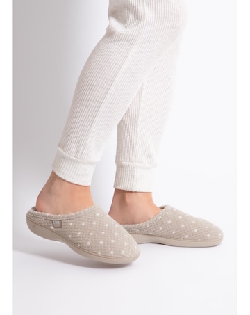 Totes Ladies Popcorn Terry Mule Slippers