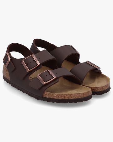 Birkenstock Milano Dark Brown Birko-Flor Sandals Narrow Width