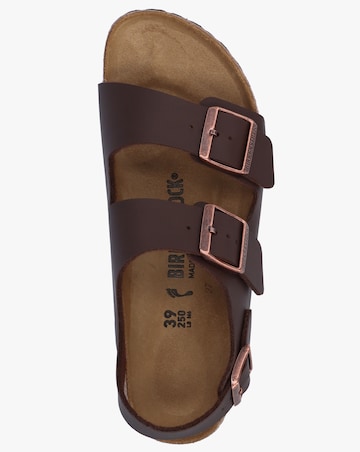 Birkenstock Milano Dark Brown Birko-Flor Sandals Narrow Width